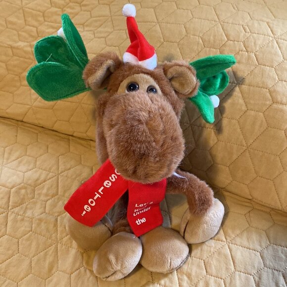 Vintage 1988 Stuffed Mooseltoe w/Holiday Outfit from Applause - Picture 7 of 11